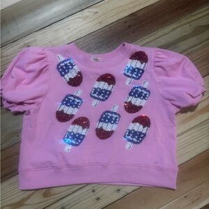 Pink Sequin Popsicle women’s Top